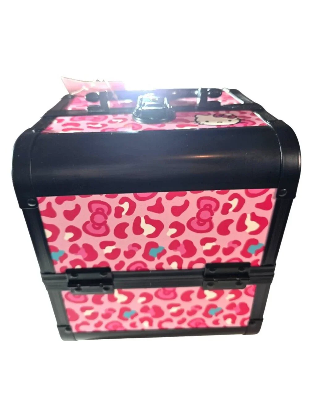 Hello Kitty Makeup Travel Case Impressions Vanity Co. Pink Leopard NWT